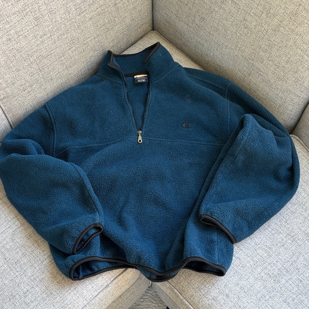 Champion Men's Navy Zip-Up Sweater